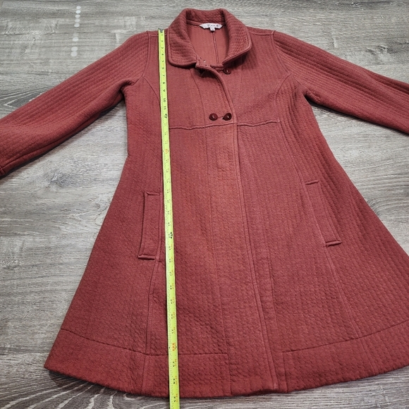 KLEEN Burnt Orange Soft Cotton Blend Button Down Coat Jacket Medium - Picture 5 of 14